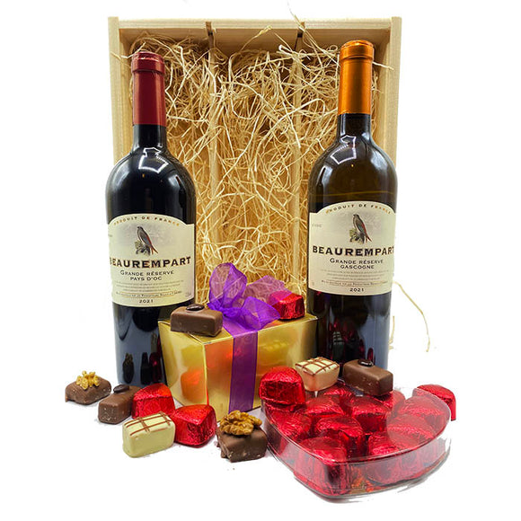 Liebe Wein und Schokolade Geschenk Beaurempart