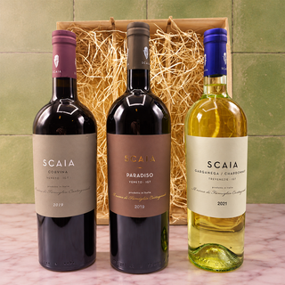 Wijngeschenk Scaia Italië Groot – Geschenk met 3 Italiaanse Wijnen in Luxe Houten Kist - Wijnbox.nl