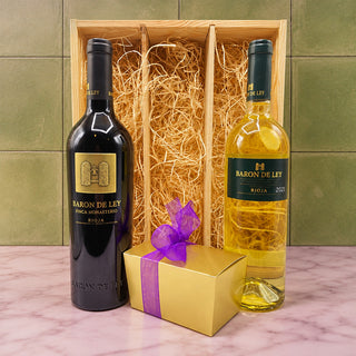 Wein- und Schokoladengeschenk Baron de Ley