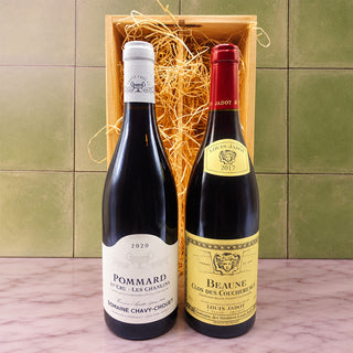 Wijngeschenk Pinot Noir Exclusief – Luxe Geschenk met 2 Bourgogne Premier Cru Wijnen in Houten Kist - Wijnbox.nl